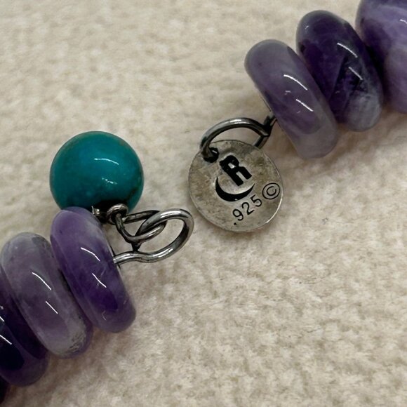 Vintage Carolyn Pollack Sterling Silver Multi Gemstone Memory Wire Bracelet 90s - Picture 5 of 13